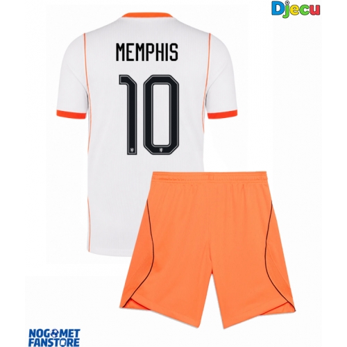 Nizozemska Memphis Depay #10 Gostujuci Dres za djecu SP 2026 Kratak Rukav (+ Kratke hlače)